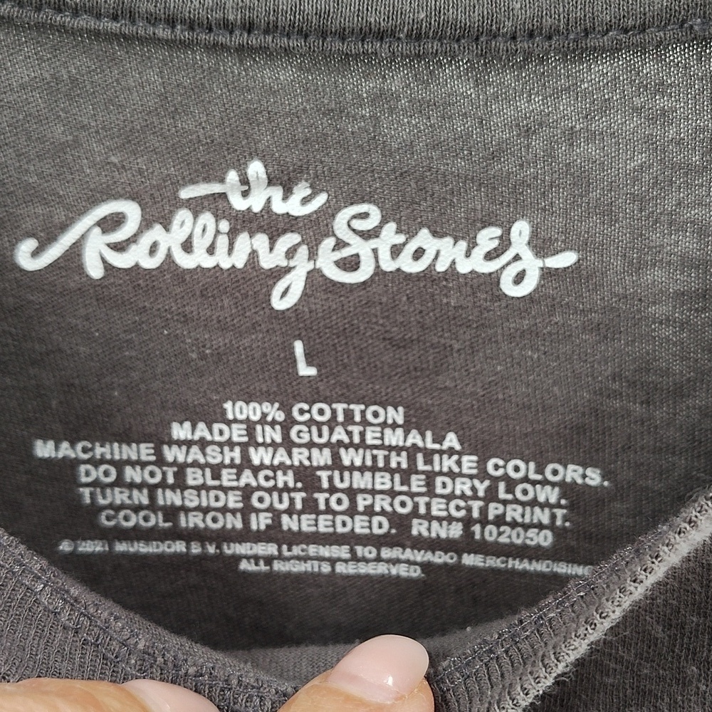 The Rollings Stones Band Cotton Tee Gray Multiple Tongues Graphic Size Large - Picture 2 of 3
